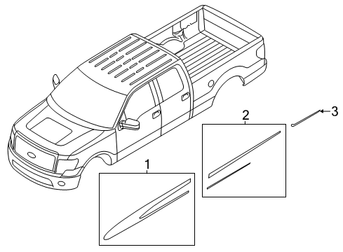 2011 Ford F-150 Stripe Tape Stripe Tape Diagram for AL3Z-16255A66-AA