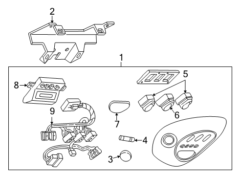 1998 Ford Expedition Sunroof Overhead Console Bracket Diagram for F75Z-78519K22-BB