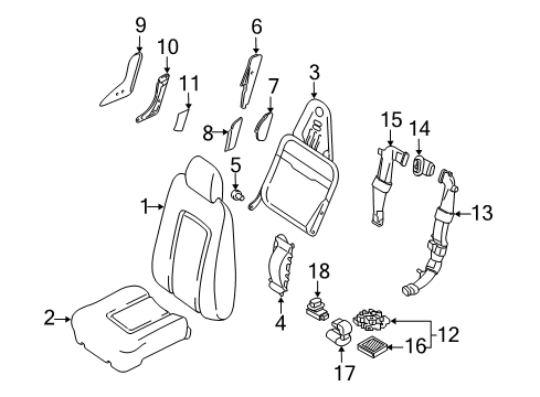 2005 Ford Expedition Front Seat Components Side Cover Diagram for F85Z-15672A33-FFF