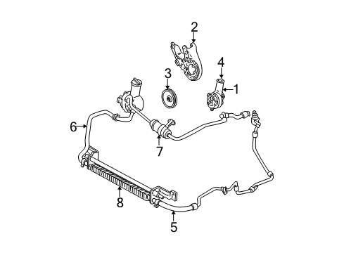 2004 Ford Taurus P/S Pump & Hoses, Steering Gear & Linkage Pressure Hose Diagram for 2F1Z-3A719-CB