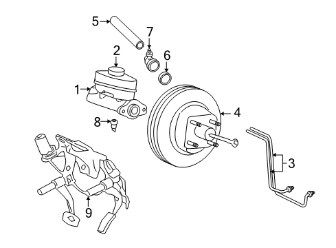 2003 Lincoln Aviator Hydraulic System Booster Assembly Diagram for 2C5Z-2005-AA