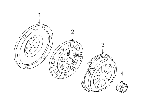 2008 Mercury Milan Transaxle Parts Flywheel Diagram for 2L8Z-6375-A