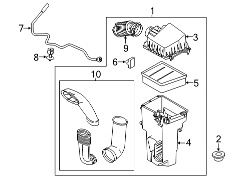 2014 Ford Fiesta Air Intake Air Cleaner Assembly Diagram for C2BZ-9600-C