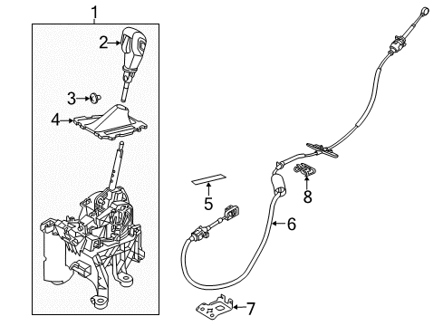 2016 Ford Focus Gear Shift Control - AT Cable Bracket Diagram for F1EZ-7B229-A