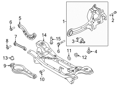 2016 Ford C-Max Rear Suspension Components, Lower Control Arm, Upper Control Arm, Stabilizer Bar Lower Control Arm Diagram for FV6Z-5500-A