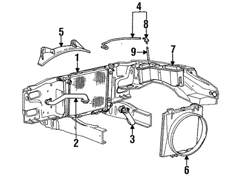 1997 Ford Ranger Radiator & Components Shroud Diagram for F57Z-8146-D