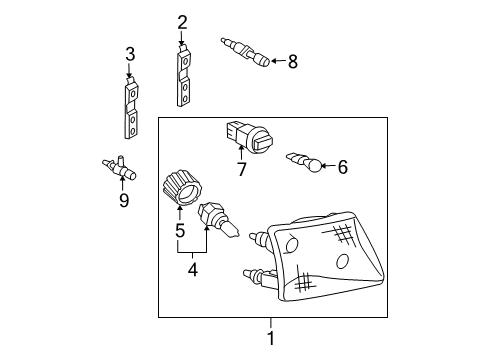 2001 Ford Ranger Bulbs Composite Assembly Diagram for 6L5Z-13008-AA