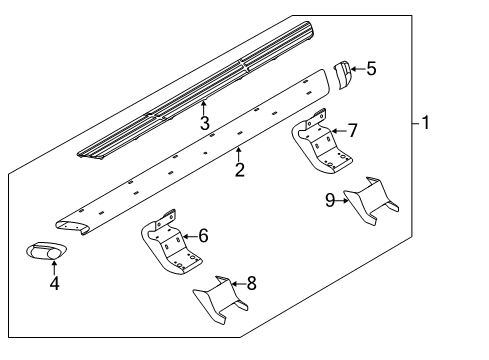 2012 Ford F-150 Running Board Step Assembly Diagram for BL3Z-16451-AGPTM