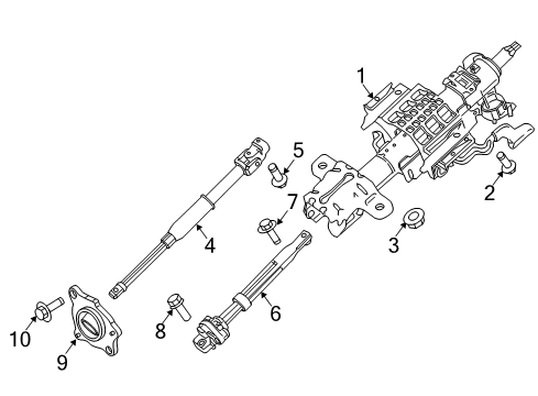 2012 Ford F-250 Super Duty Steering Column & Wheel, Steering Gear & Linkage Lower Shaft Diagram for 9C3Z-3B676-A
