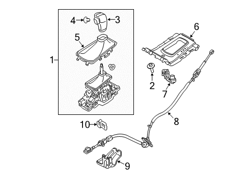 2019 Lincoln MKT Front Console Shift Control Cable Diagram for AE9Z-7E395-C