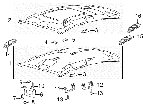 2016 Ford C-Max Interior Trim - Roof Headliner Bracket Diagram for BM5Z-5450980-B