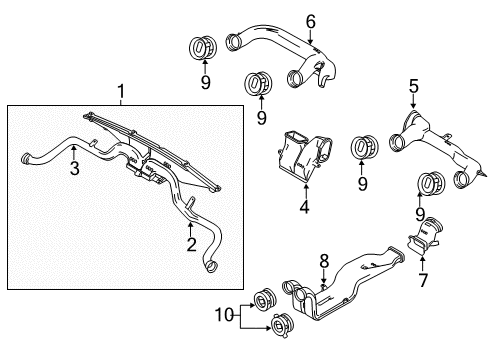 2011 Ford F-150 Ducts Louver Diagram for BL3Z-19893-BA