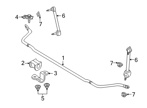 2007 Lincoln Navigator Stabilizer Bar & Components - Rear Bracket Bolt Diagram for -W714023-S439