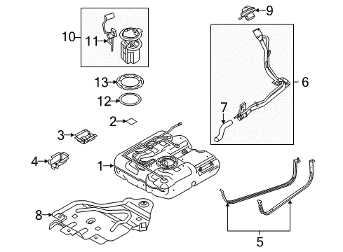 2013 Ford Transit Connect Senders Fuel Pump Diagram for 9T1Z-9H307-B
