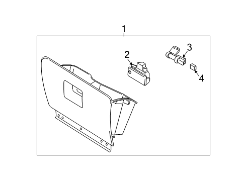 2013 Ford Expedition Glove Box Compartment Lamp Bumper Diagram for 2L1Z-7806115-AA