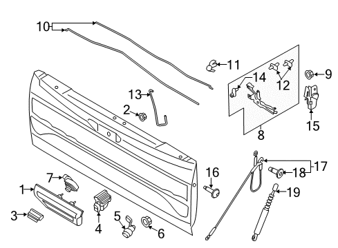2019 Ford F-150 Parking Aid Link Rod Clip Diagram for -N811494-S