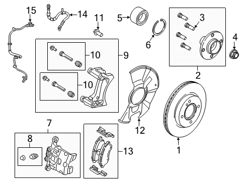 2013 Ford Fiesta Anti-Lock Brakes Wheel Bearings Diagram for BE8Z-1215-A