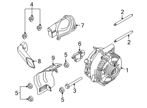 2011 Ford Focus Alternator Alternator Diagram for 8S4Z-10346-A