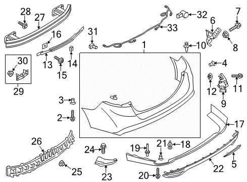 2013 Ford Fusion Parking Aid Impact Bar Nut Diagram for -W520721-S300