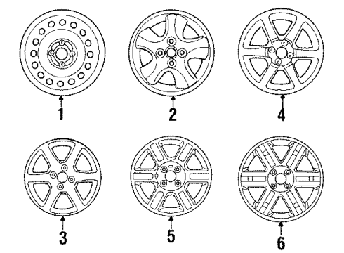 2001 Mercury Cougar Wheels Wheel, Alloy Diagram for 1S8Z-1007-BA