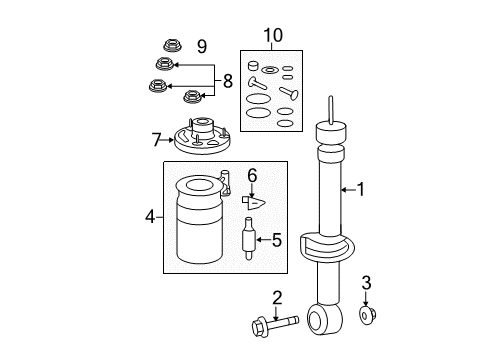 2010 Ford Expedition Shocks & Components - Rear Repair Kit Diagram for 7L1Z-5B302-B