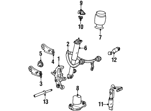 1996 Lincoln Continental Rear Suspension Knuckle Diagram for 3F1Z-4A013-BB