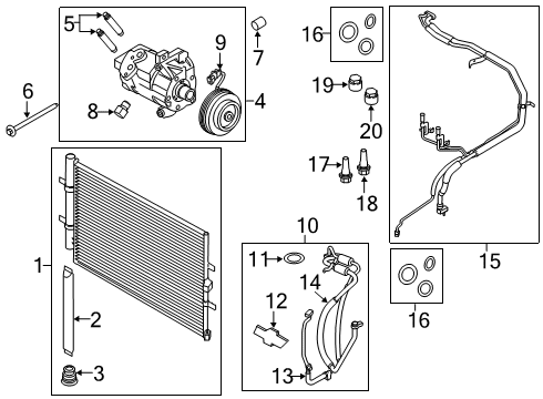 2019 Ford Transit-350 Air Conditioner Expansion Valve Diagram for CK4Z-19849-B