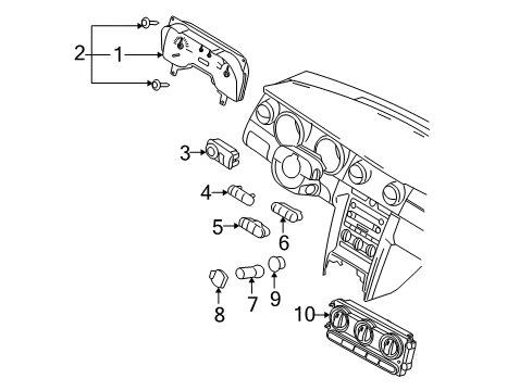 2007 Ford Mustang Switches Cluster Assembly Diagram for 7R3Z-10849-JB