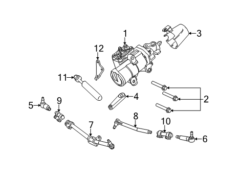 2013 Ford F-350 Super Duty Steering Column & Wheel, Steering Gear & Linkage Outer Tie Rod Diagram for AC3Z-3A131-AA