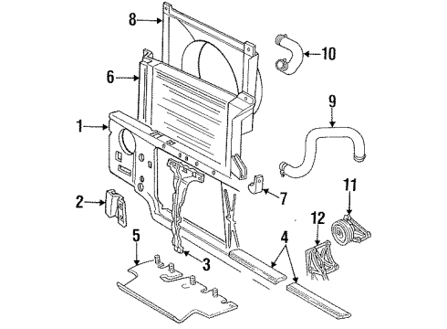 1993 Ford F-250 Radiator & Components, Radiator Support, Belts & Pulleys Belt Diagram for E8TZ-8620-W