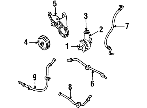 2000 Ford Windstar P/S Pump & Hoses, Steering Gear & Linkage Pressure Hose Diagram for XF2Z-3A719-BA