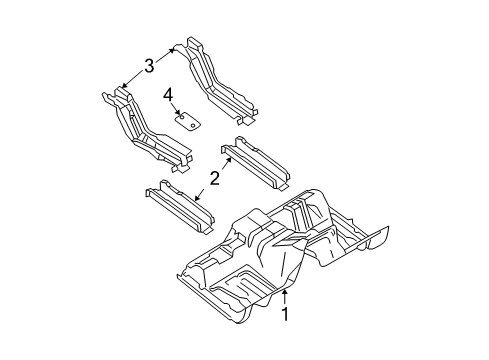 2005 Ford Expedition Floor & Rails Sidemember Diagram for 2L1Z-78101A14-AA