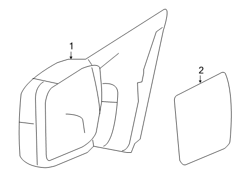 2008 Ford F-150 Outside Mirrors Mirror Assembly Diagram for 8L3Z-17683-DB