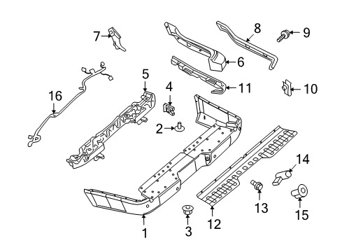 2007 Ford Explorer Sport Trac Parking Aid Step Pad Screw Diagram for -W709246-S424