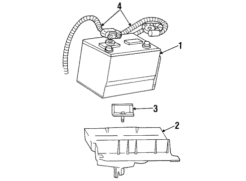 1996 Ford Windstar Battery Positive Cable Diagram for F58Z14300AA