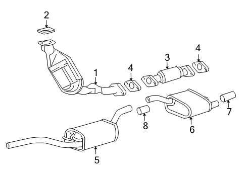2007 Ford Focus Exhaust Components Manifold Diagram for 7S4Z-5G203-B