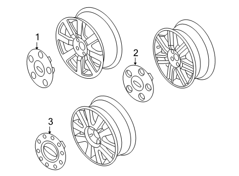 2009 Ford Taurus X Wheel Covers & Trim Center Cap Diagram for 8G1Z-1130-C