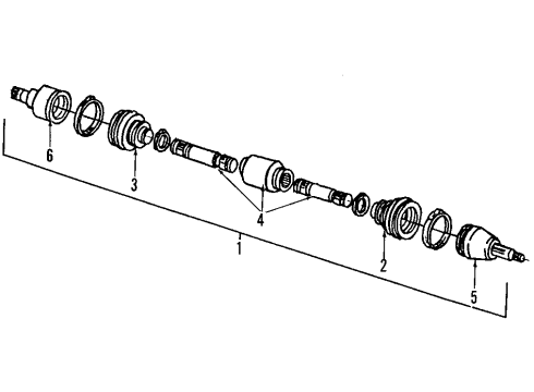 1991 Mercury Sable Axle Shaft - Front Boots Diagram for E8DZ-3A331-F