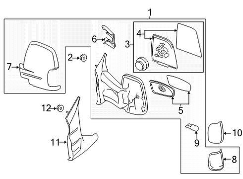 2020 Ford Transit-350 Mirrors Mirror Glass Diagram for CK4Z-17K707-A