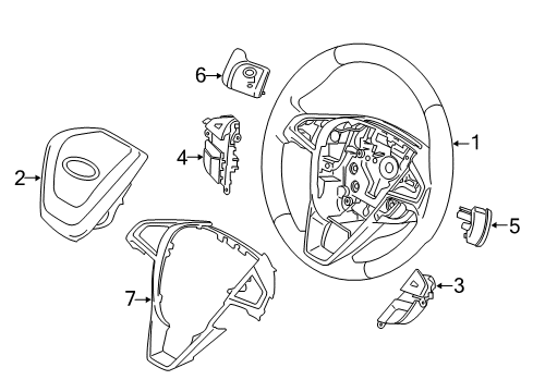 2015 Ford Edge Steering Column & Wheel, Steering Gear & Linkage Steering Wheel Diagram for FT4Z-3600-AA