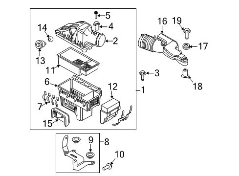 2013 Ford F-250 Super Duty Powertrain Control Lower Tray Grommet Diagram for 5S4Z-17C431-AB