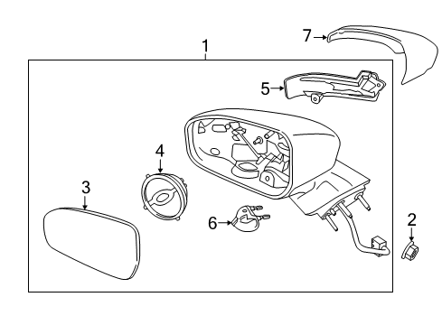 2014 Ford Fusion Outside Mirrors Mirror Cover Diagram for DS7Z-17D743-BAPTM