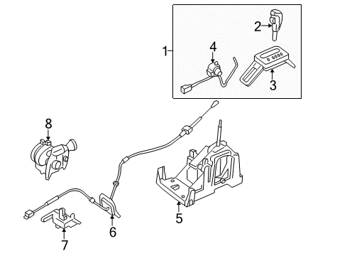 2005 Mercury Montego Gear Shift Control - AT Shifter Assembly Diagram for 5G1Z-7210-K
