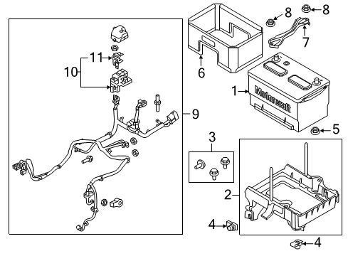 2013 Ford Explorer Battery Positive Cable Diagram for DB5Z-14300-A