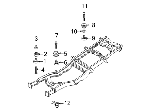 2002 Ford F-350 Super Duty Frame & Components Front Crossmember Diagram for 2C3Z-5C128-AA