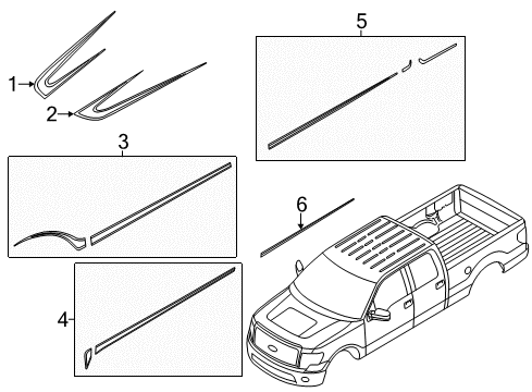 2011 Ford F-150 Stripe Tape Stripe Tape Diagram for BL3Z-1620001-DA