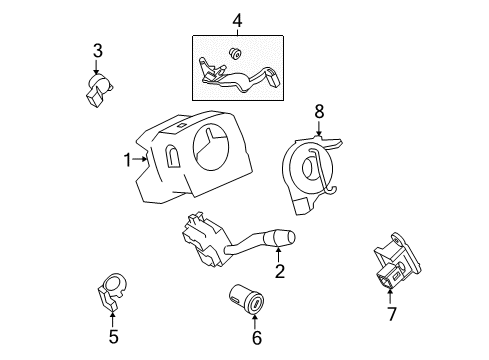 2010 Ford F-150 Shroud, Switches & Levers Shroud Diagram for 9L3Z-3530-BB