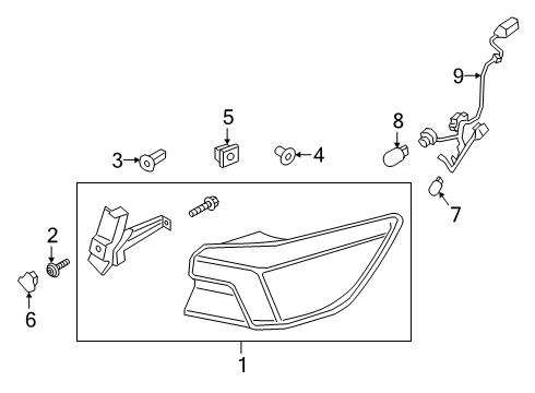 2020 Ford Escape Bulbs Tail Lamp Screw Diagram for -W716539-S450B