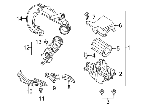 2018 Ford Escape Filters Inlet Duct Diagram for F1FZ-9A624-B