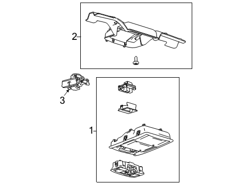 2009 Ford F-150 Overhead Console Mount Bracket Diagram for 9L3Z-78519K22-AA